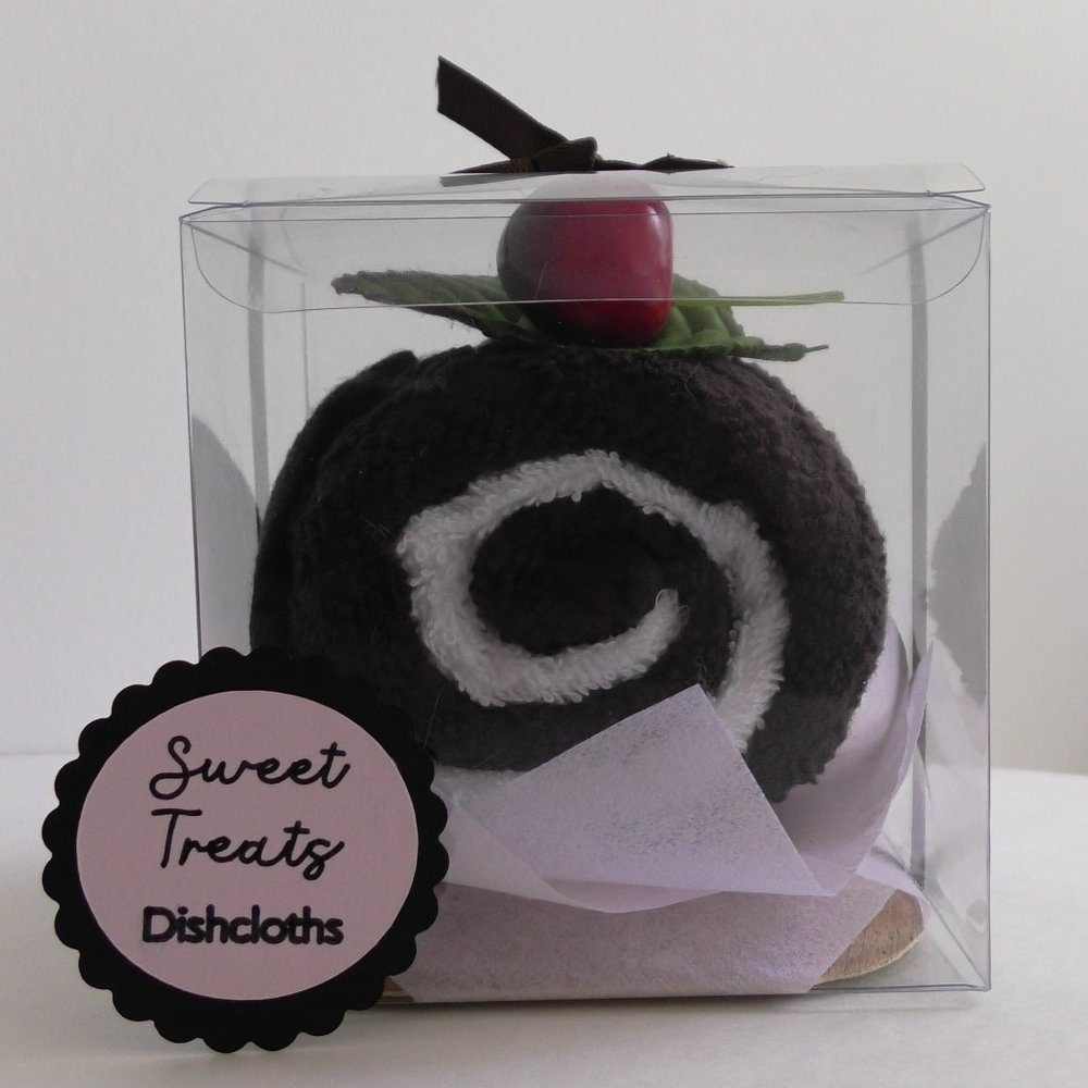 Chocolate Cake Swirl Roll Dish Towel Set 2, Gift NEW